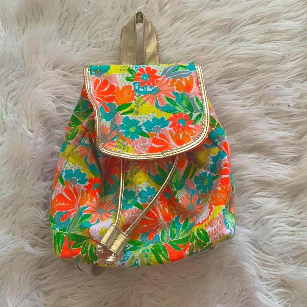 A flower multi colored backpack
